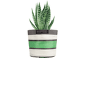 Recycled Woven Stripe Plant Pot Cover (Grass Green, Indigo &amp; Pearl) additional 2