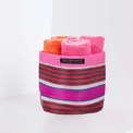 Recycled Woven Stripe Plant Pot Cover (Neyron Pink, Pompadour &amp; Pearl) additional 3