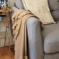 Luxury Handwoven Cashmere Soft Almond Diamond Blanket additional 3