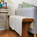 Luxury Handwoven Cream Geometric Cashmere Blanket additional 1