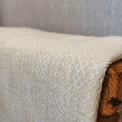 Luxury Handwoven Cream Geometric Cashmere Blanket additional 3