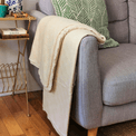 Luxury Handwoven Cream Geometric Cashmere Blanket additional 2