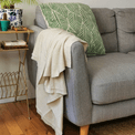 Luxury Handwoven Ivory Diamond Cashmere Blanket additional 1