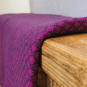 Luxury Handwoven Deep Plum &amp; Black Diamond Cashmere Blanket additional 3