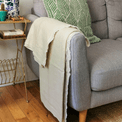 Luxury Handwoven Silver Grey Herringbone Cashmere Blanket additional 2