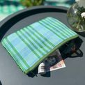 Recycled Woven Pom Pom Pouch - Ocean additional 4