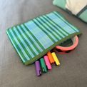 Recycled Woven Pom Pom Pouch - Ocean additional 7