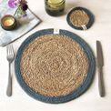 Set of 6 Seagrass &amp; Jute Natural/Grey Placemats additional 3