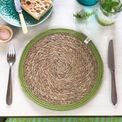 Set of 6 Seagrass &amp; Jute Natural/Green Placemats additional 2
