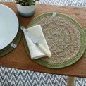 Set of 6 Seagrass &amp; Jute Natural/Green Placemats additional 3