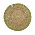 Set of 6 Seagrass &amp; Jute Natural/Green Placemats additional 1
