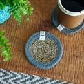 Set of 6 Seagrass &amp; Jute Natural/Grey Coasters additional 1