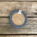 Set of 6 Seagrass &amp; Jute Natural/Grey Coasters additional 3