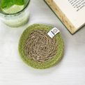 Set of 6 Seagrass &amp; Jute Natural/Green Coasters additional 4
