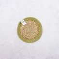 Set of 6 Seagrass &amp; Jute Natural/Green Coasters additional 2