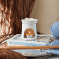 Handmade Ceramic White Speckled Wax Burner additional 2