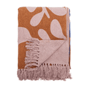 Atle Recycled Brown Leaf Cotton Throw additional 1