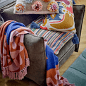 Atle Recycled Brown Leaf Cotton Throw additional 3
