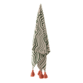 Woodsby Recycled Cotton Wavy Stripe Green/Orange Throw additional 4