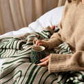 Woodsby Recycled Cotton Wavy Stripe Green/Orange Throw additional 2