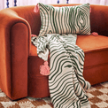 Woodsby Recycled Cotton Wavy Stripe Green/Orange Throw additional 3