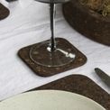 Square Smoked Cork Coaster Set additional 2