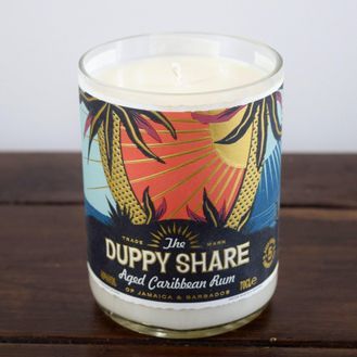Duppy Share Caribbean Rum Bottle Candle