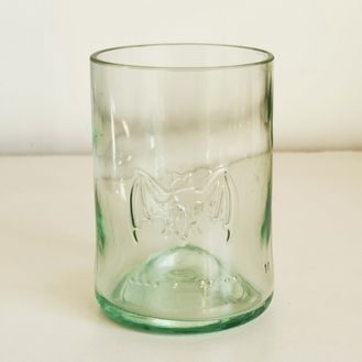 Upcycled Bacardi Rum Bottle Drinking Glass