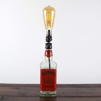 Jack Daniels Whiskey Fire Bottle Table Lamp