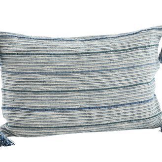 Striped Rectangle Cushion Cover with Tassels