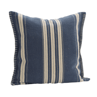 Handwoven Navy Striped Cushion