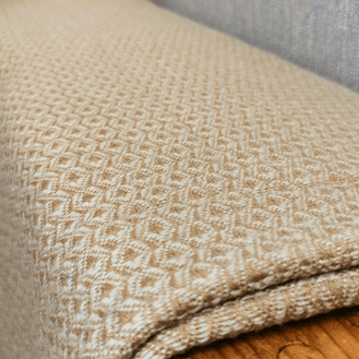 Luxury Handwoven Cashmere Soft Almond Diamond Blanket