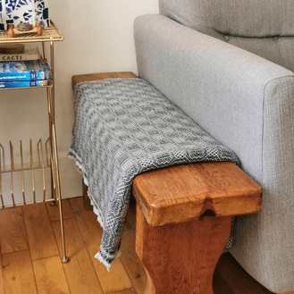 Luxury Handwoven Black &amp; White Geometric Cashmere Blanket