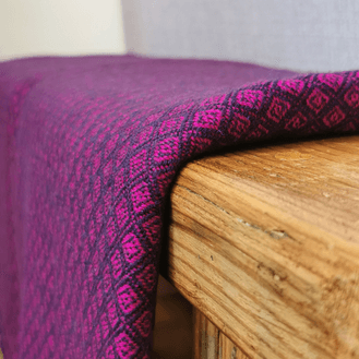 Luxury Handwoven Deep Plum &amp; Black Diamond Cashmere Blanket