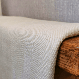 Luxury Handwoven Silver Grey Herringbone Cashmere Blanket