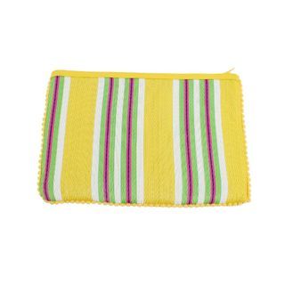 Recycled Woven Beach Pom Pom Pouch
