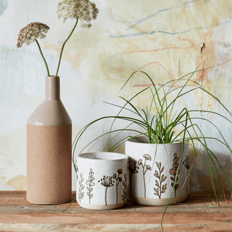 Wild Flowers Stoneware Plant Pot
