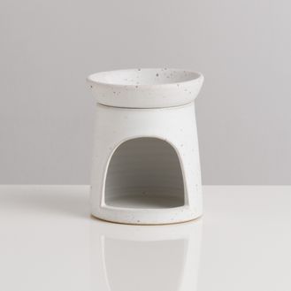 Handmade Ceramic White Speckled Wax Burner