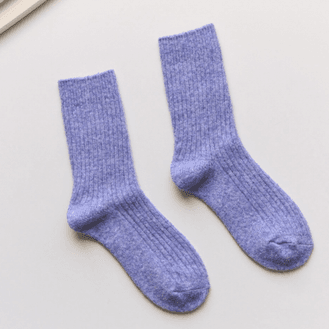 Cashmere &amp; Wool Blend Blue Socks