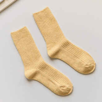 Cashmere &amp; Wool Blend Yellow Socks