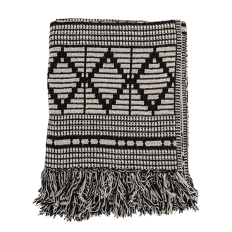 Gutte Recycled Black Cotton Throw