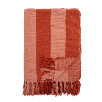 Frello Recycled Cotton Throw, Orange Stripe