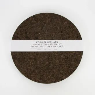 Round Smoked Cork Placemat Set