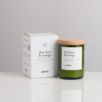 Thai Lime &amp; Mango Upcycled Wine Bottle Candle