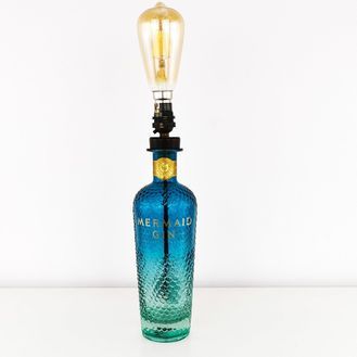 Mermaid Gin Bottle Table Lamp