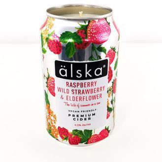 Alska Raspberry, Wild Strawberry &amp; Elderflower Cider Can Candle