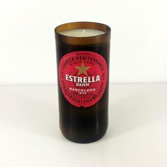 Estrella Damm Beer Bottle Candle