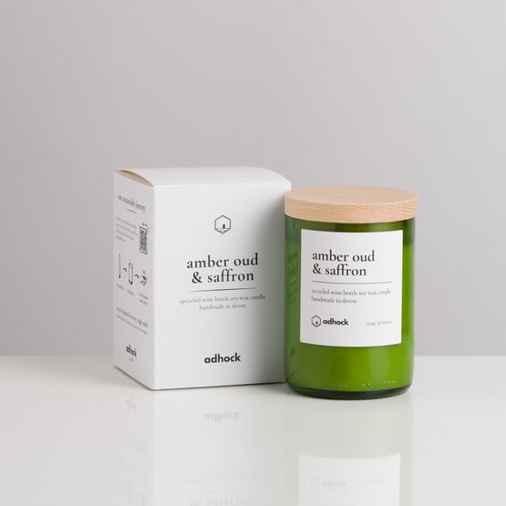 Amber Oud &amp; Saffron Wine Bottle Candle