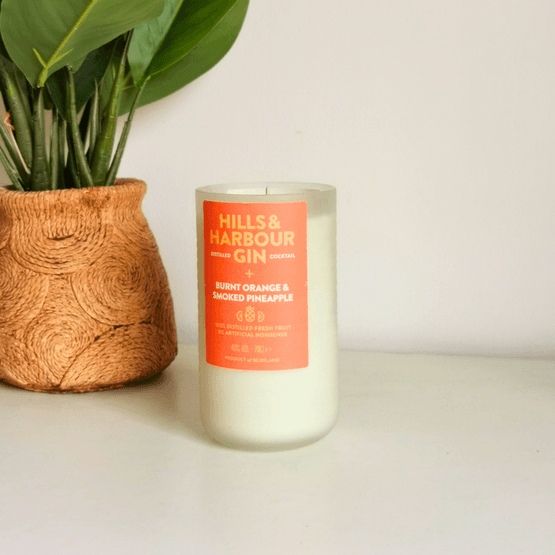 Hills &amp; Harbour Burnt Orange &amp; Smoked Pineapple Gin Bottle Candle