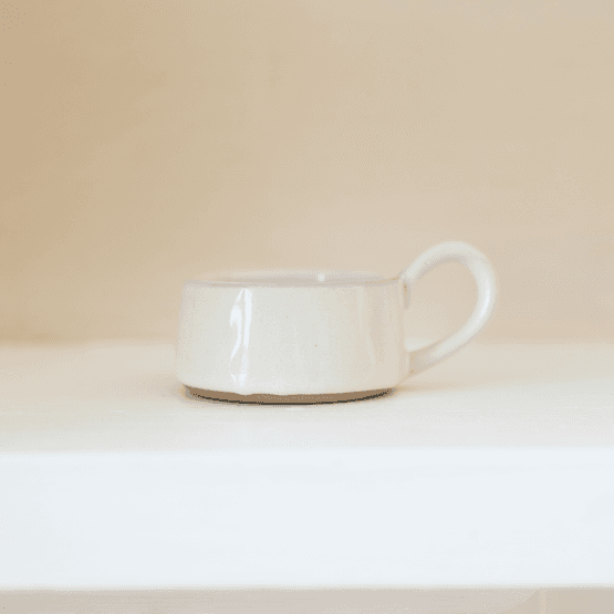 Handmade Stoneware Cream Tealight Holder